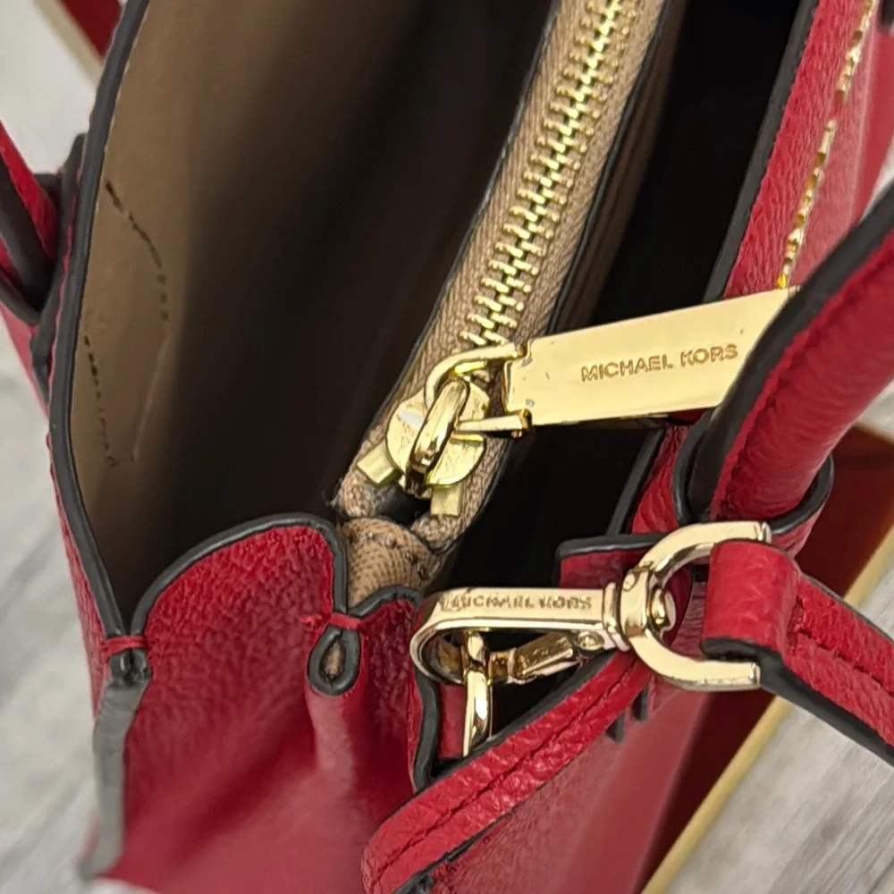 Michael Kors Red Mercer Satchel